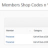 Members Shop Codes and Vouchers